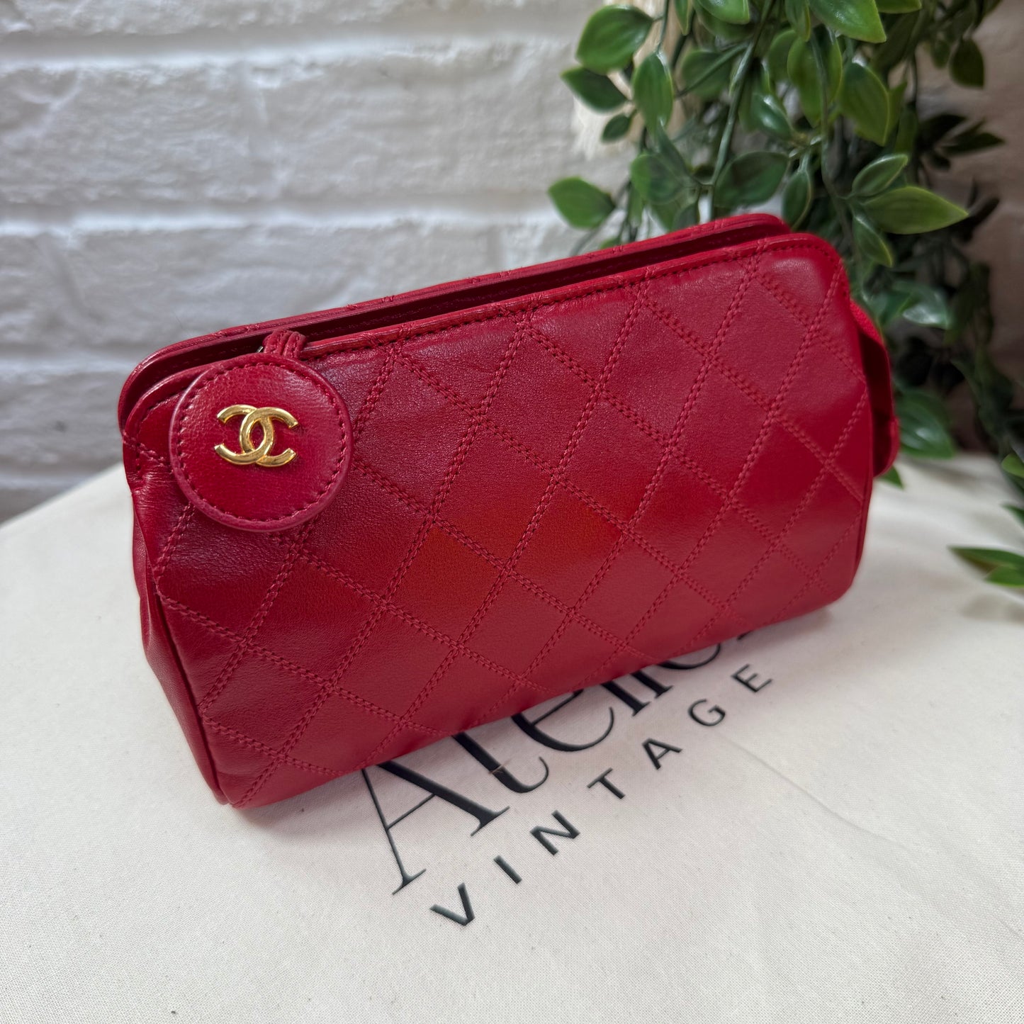Chanel 1989 Quilted Pouch with CC Charm zip pull