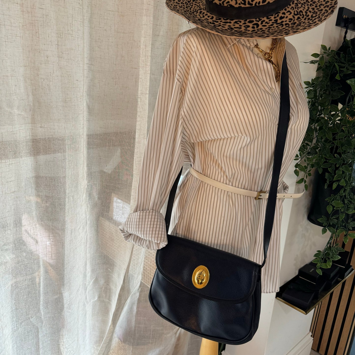 Dior 1980s Navy CD Closure Two Way Bag