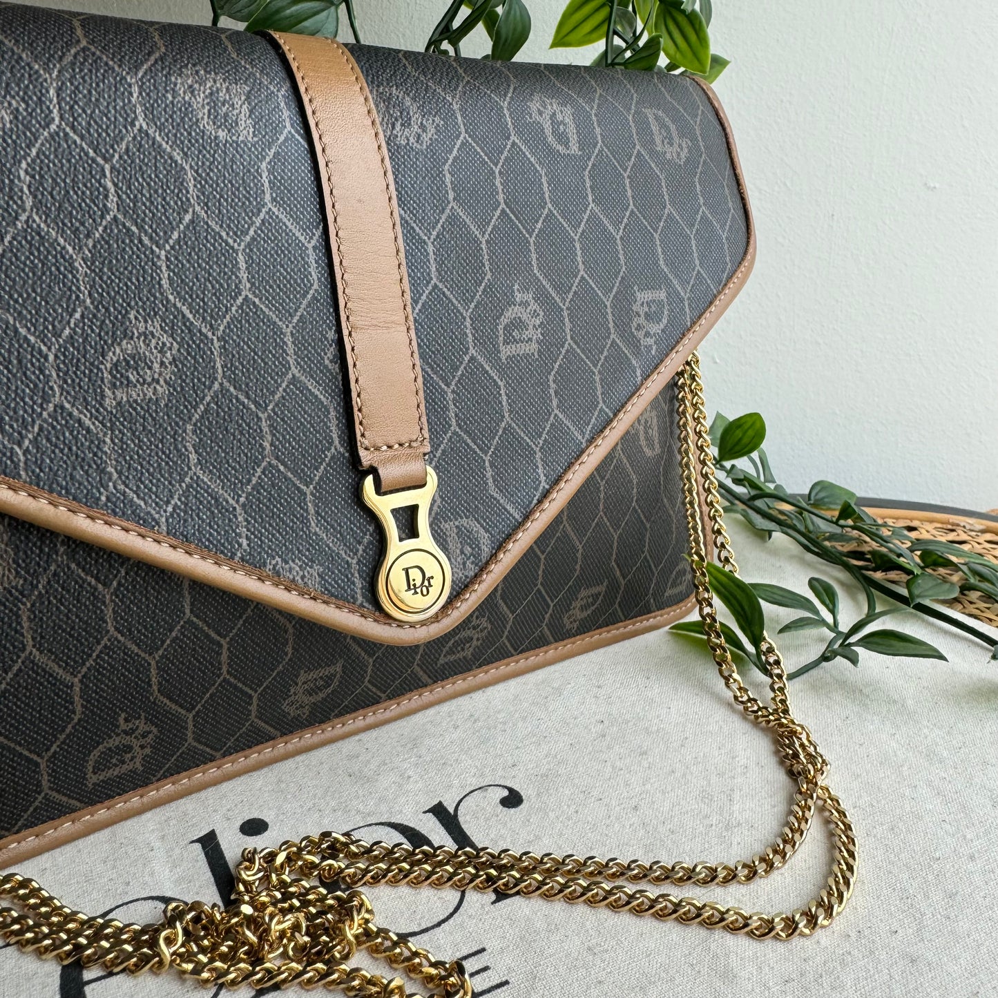 Dior 1980s Honeycomb Two Way Chain Strap Bag