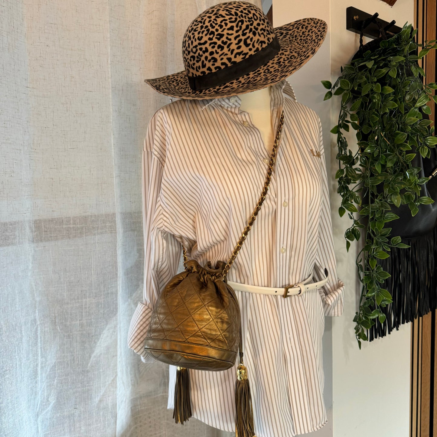 Chanel 1989 Aged Gold Tassel Bucket Bag