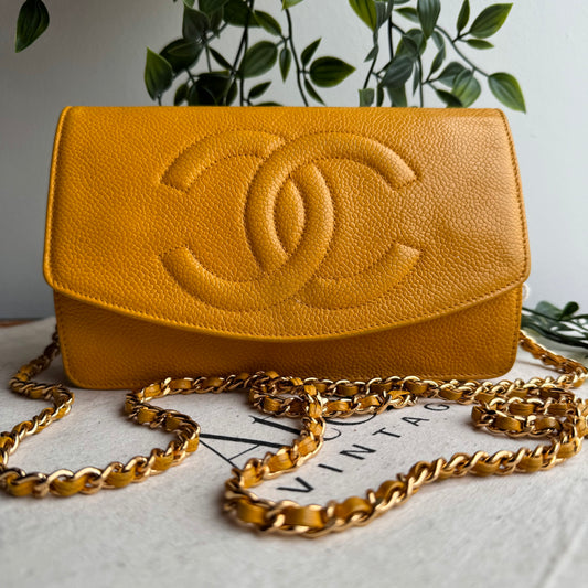 Chanel 1994 Caviar Leather Wallet on Chain