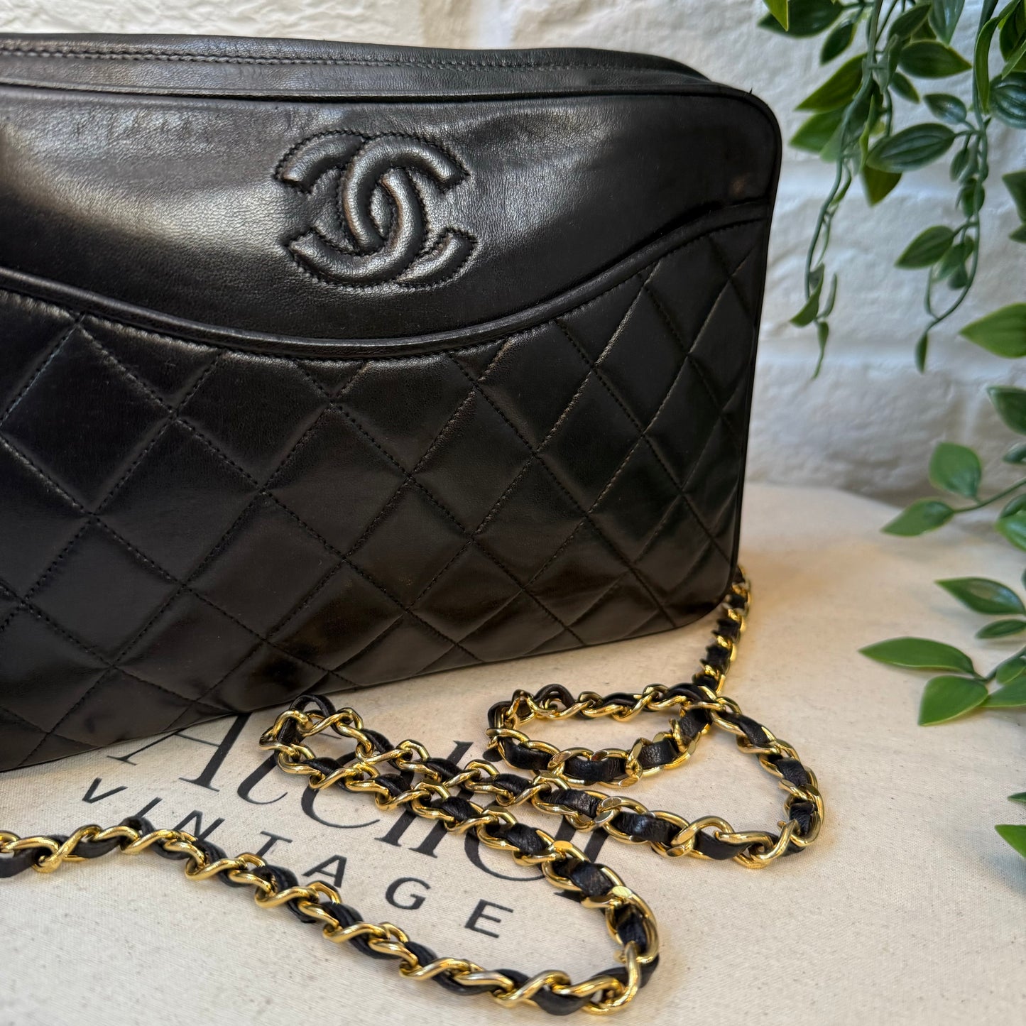 Chanel 1989 CC Quilted Vintage Tassel Camera Bag