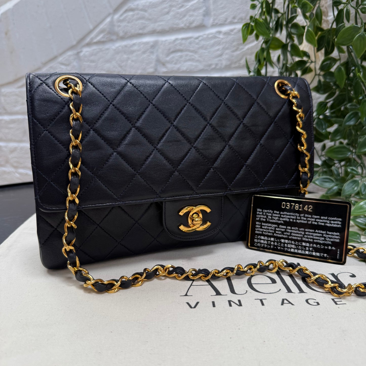 Chanel 1986 Navy Double Flap Medium