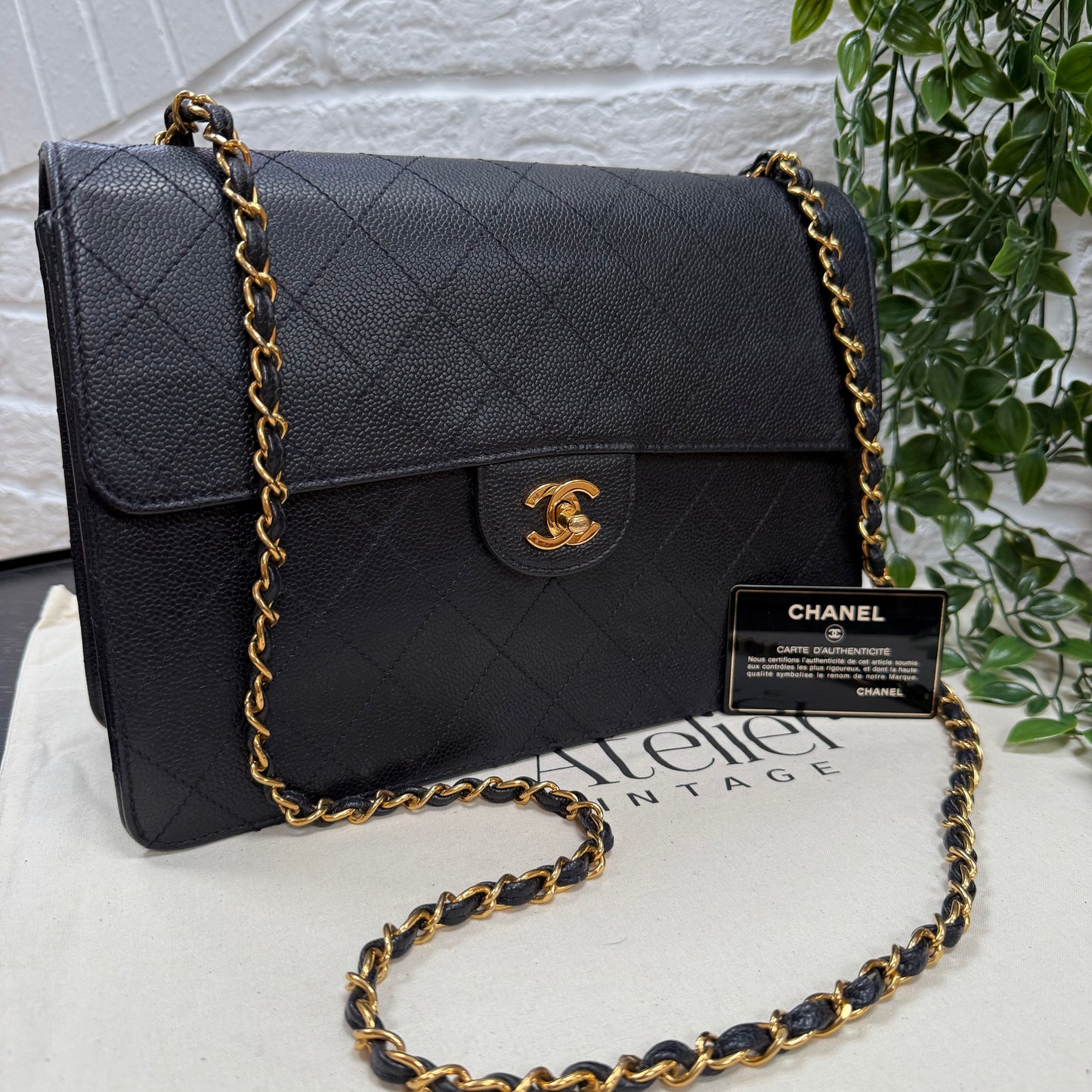 Chanel 1997 Very Rare Midnight Blue Caviar Single Flap