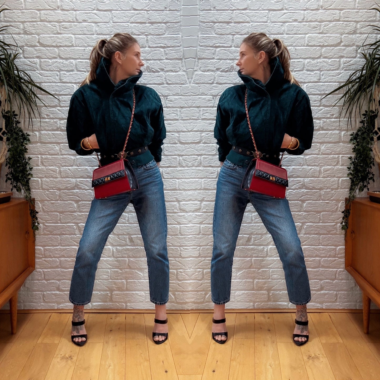 Chanel 1989 Quilted Bi Color Lambskin Trapeze Cross Body