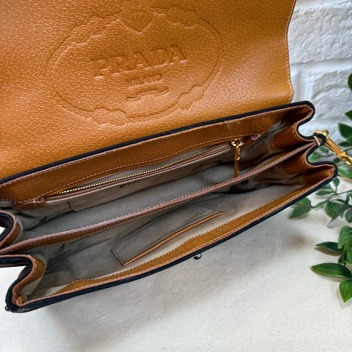 Prada Two Way Canapa Shoulder Bag