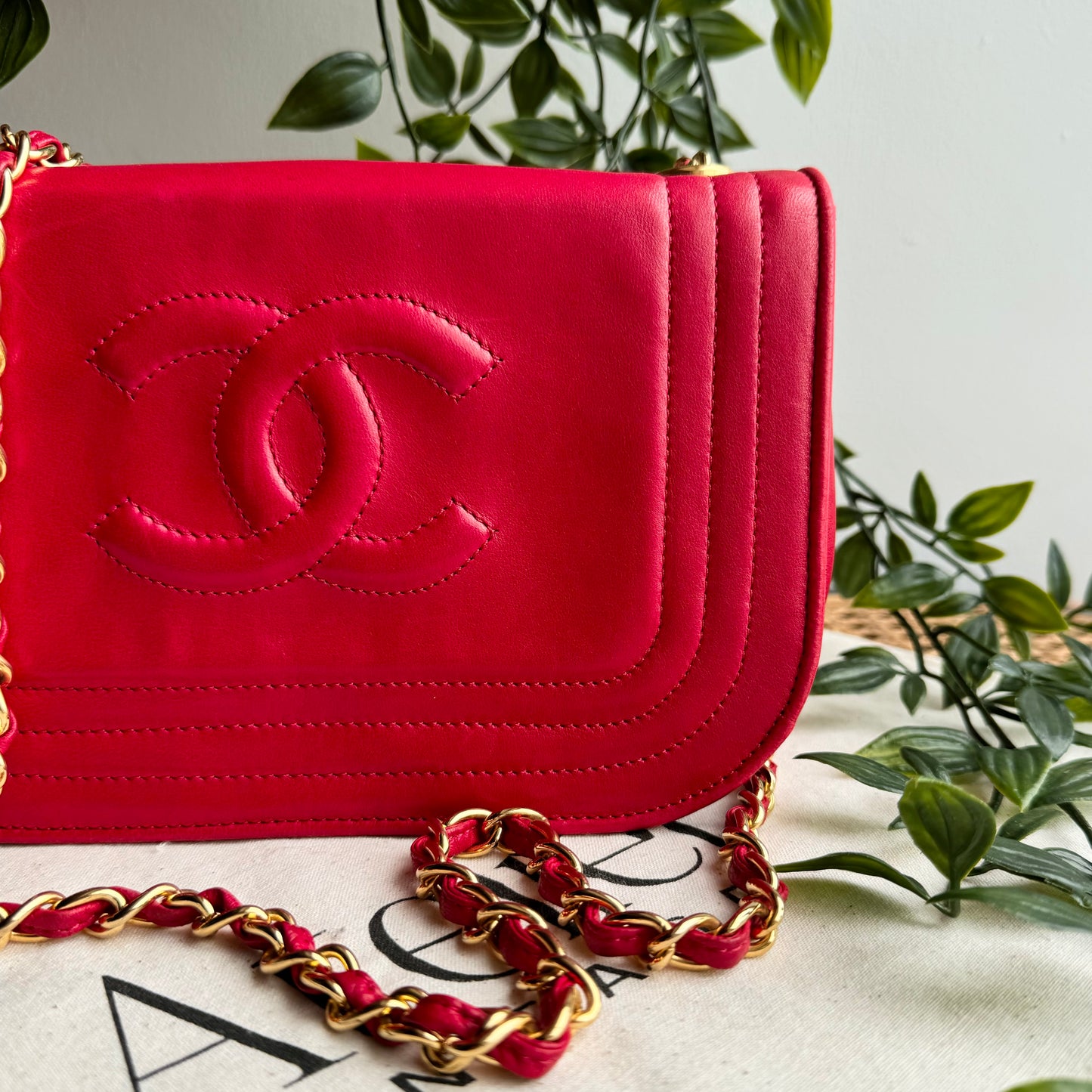 Chanel 1986 Red CC Quilted Full Flap
