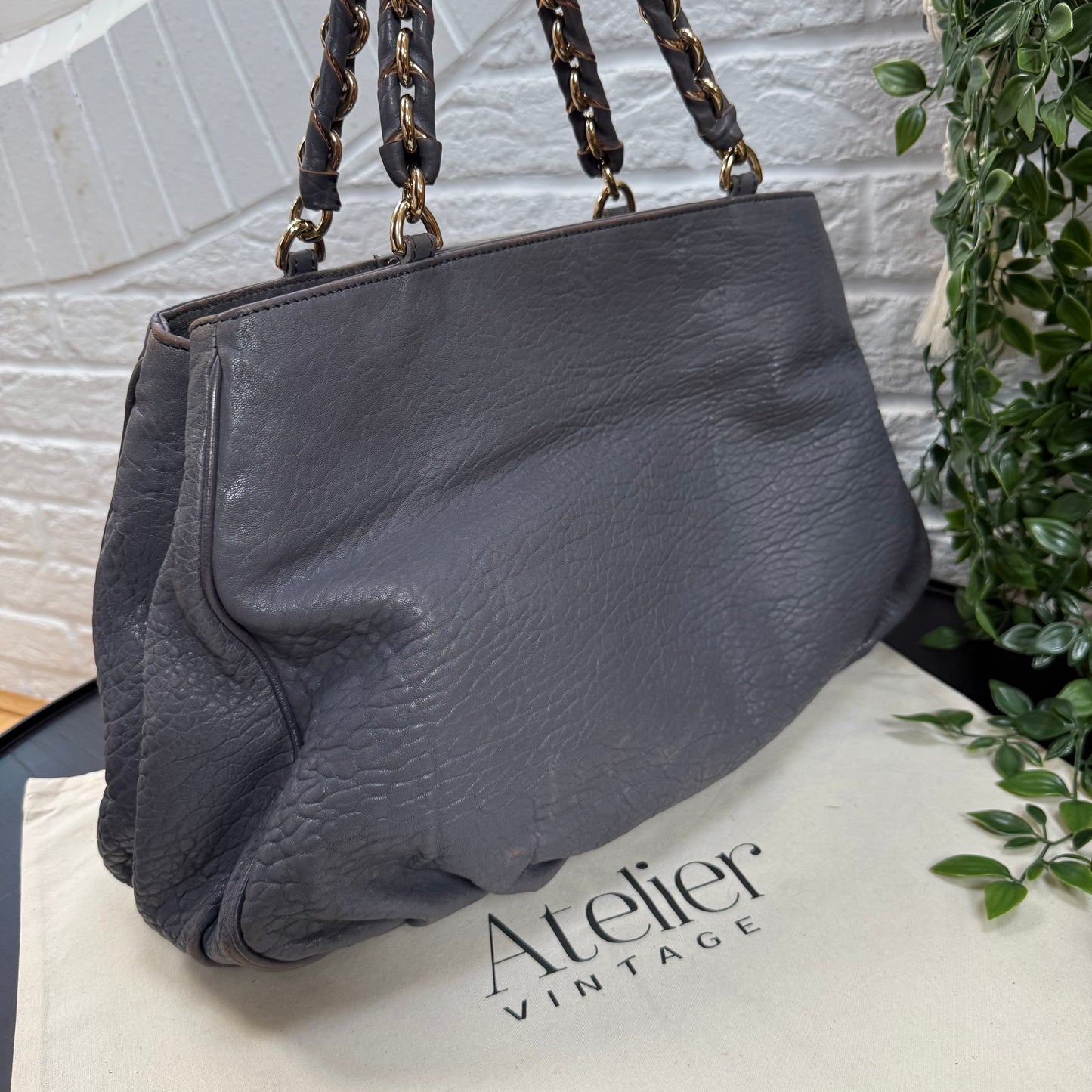 Fendi 1990s Mia Tote in Dove grey