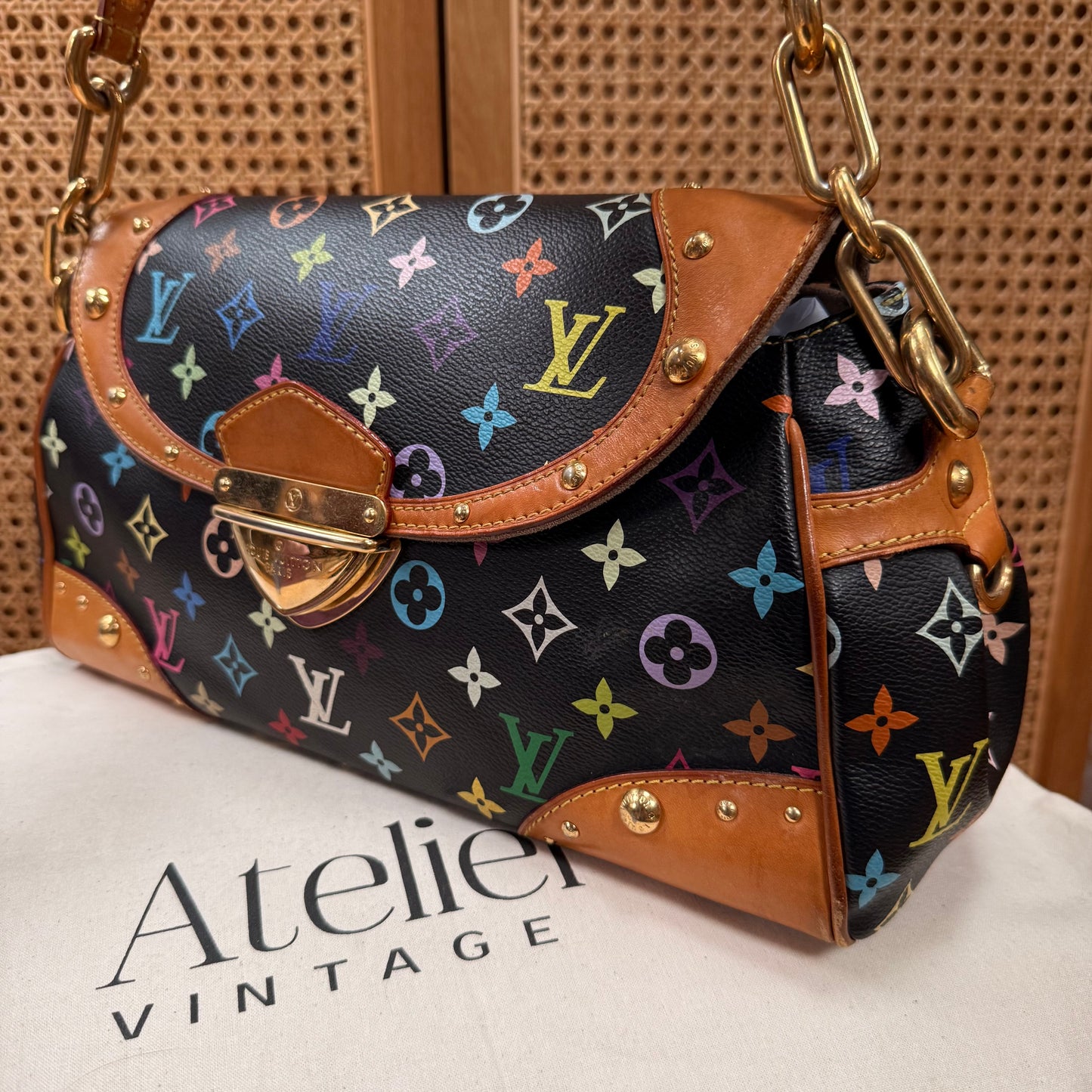 Louis Vuitton 2003 Murakami Black Monogram Beverly MM