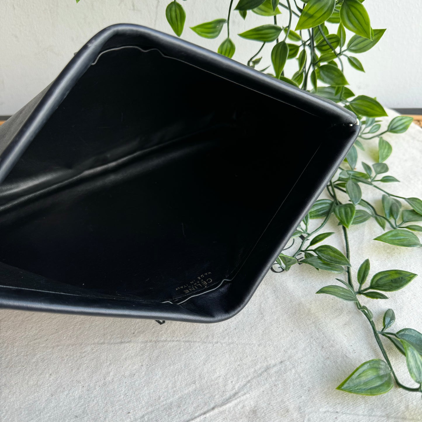 Celine 1980s Black Carriage Clutch