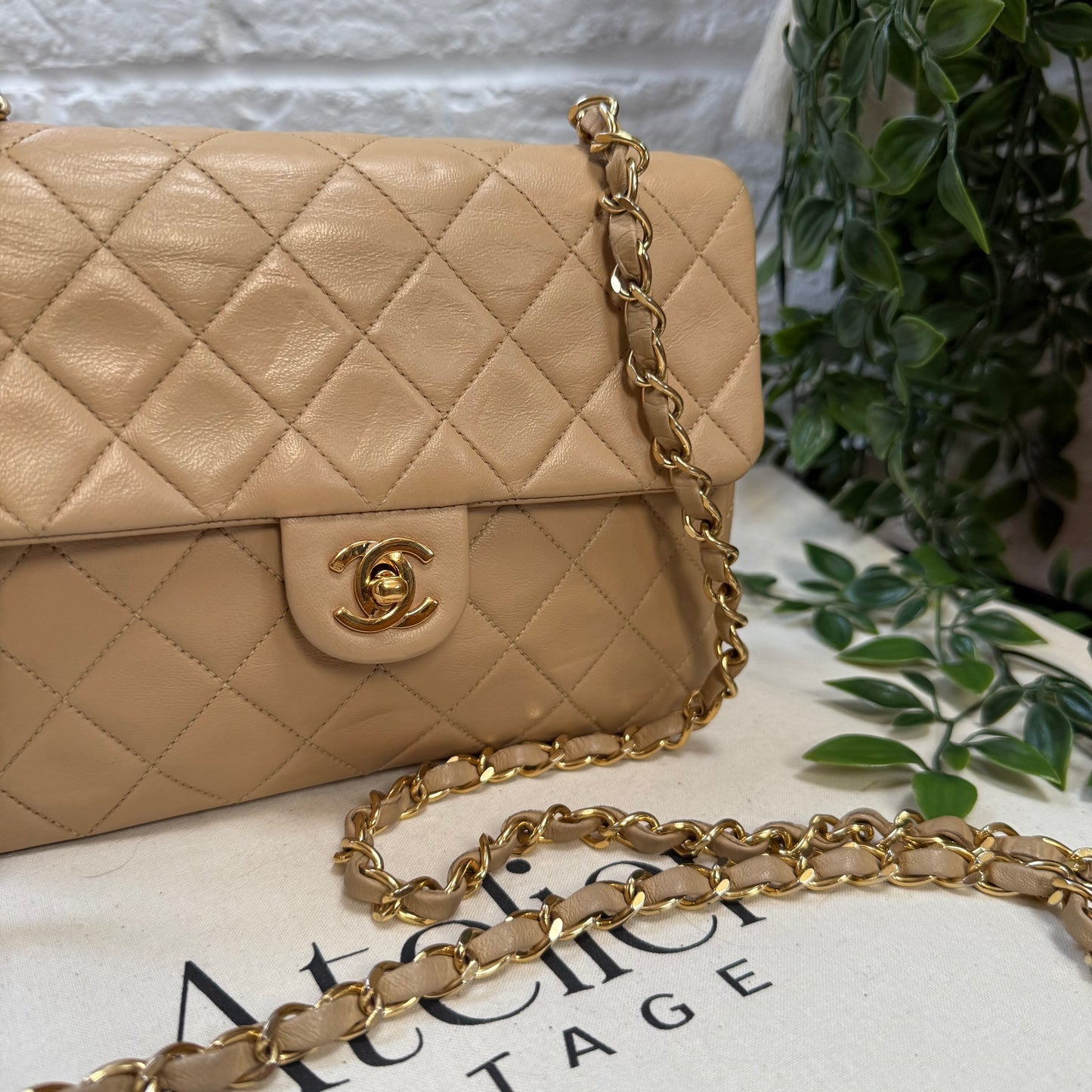 Chanel 1989 Chanel Dark Beige Medium Square