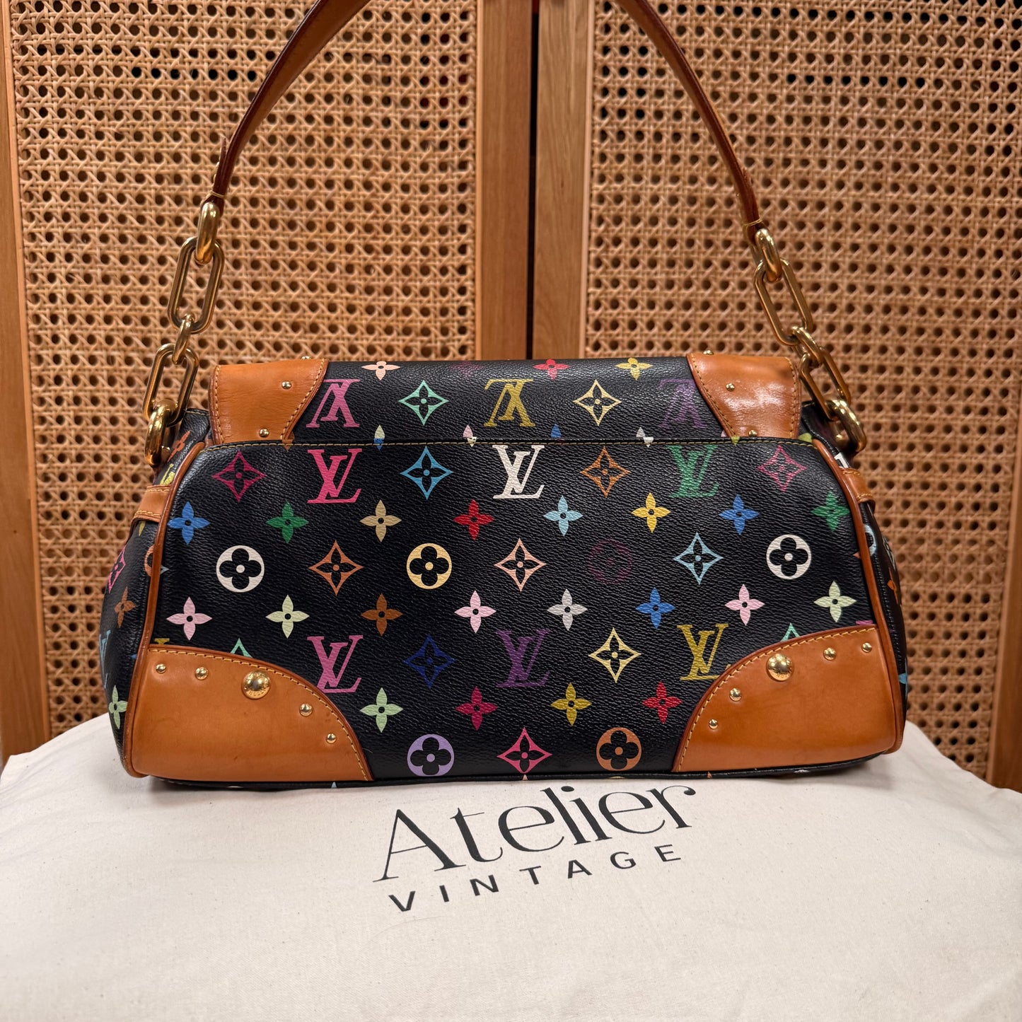 Louis Vuitton 2003 Murakami Black Monogram Beverly MM