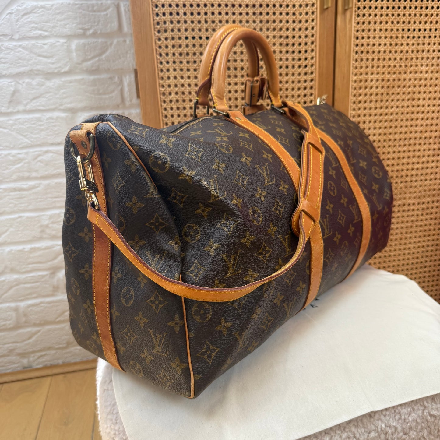 Louis Vuitton 1989 Keepall Bandoulier 50 with luggage tag & handle strap