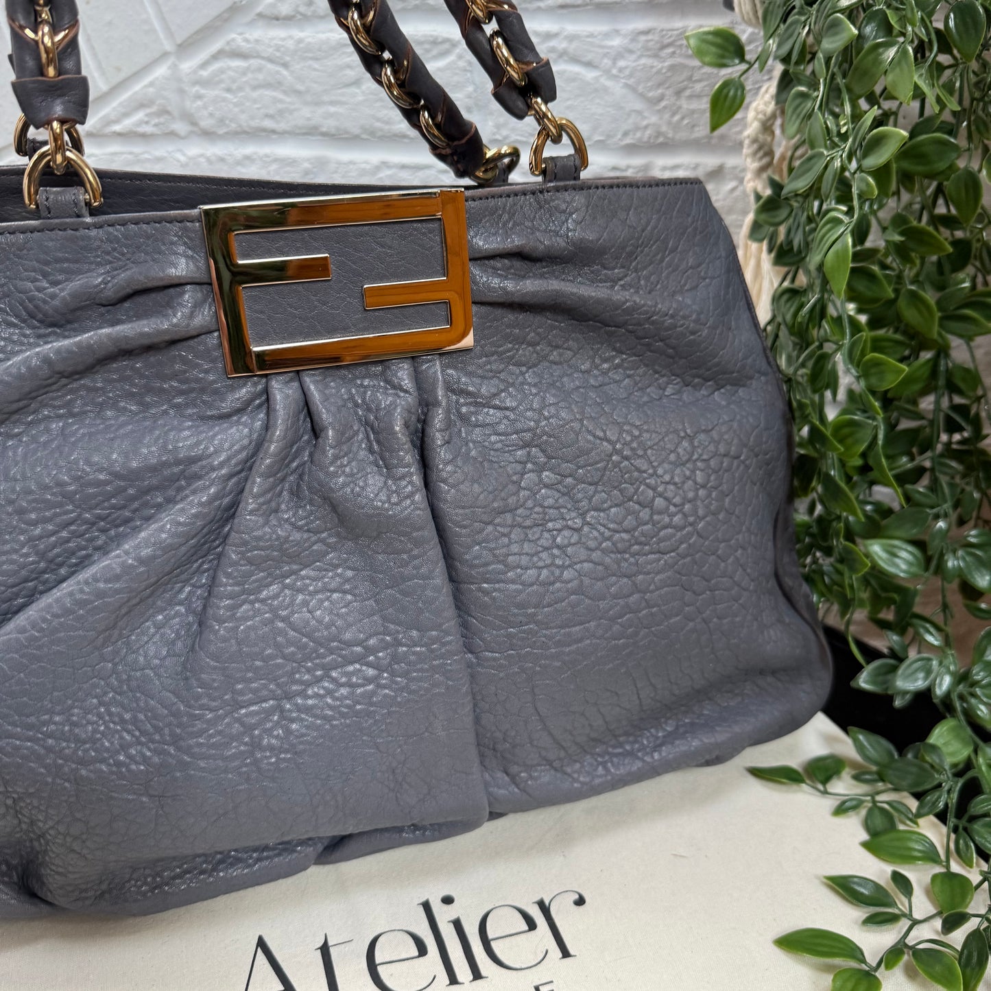 Fendi 1990s Mia Tote in Dove grey