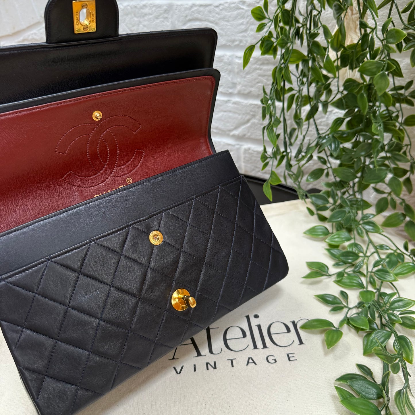 Chanel 1986 Navy Double Flap Medium