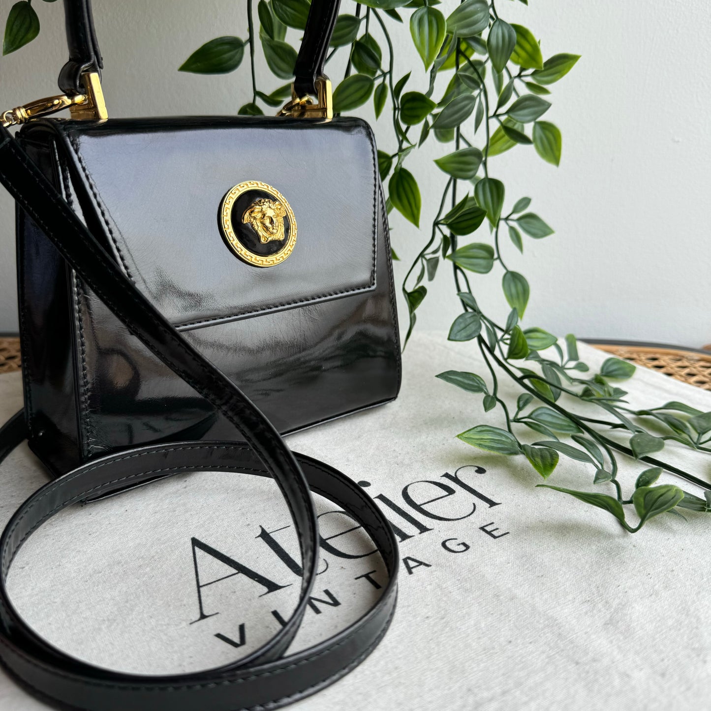 Versace Vintage Medusa Top Handle Two Way Bag
