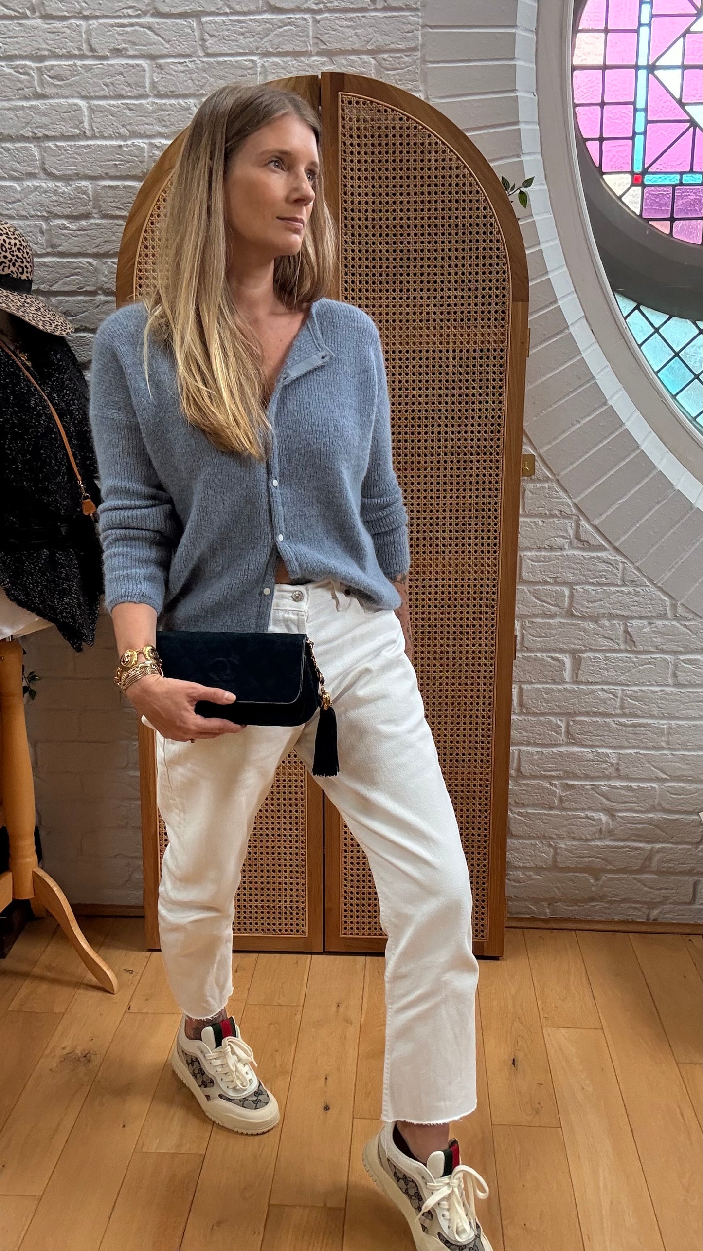 Chanel Rare 1989 Teal Suede CC Quilted Clutch