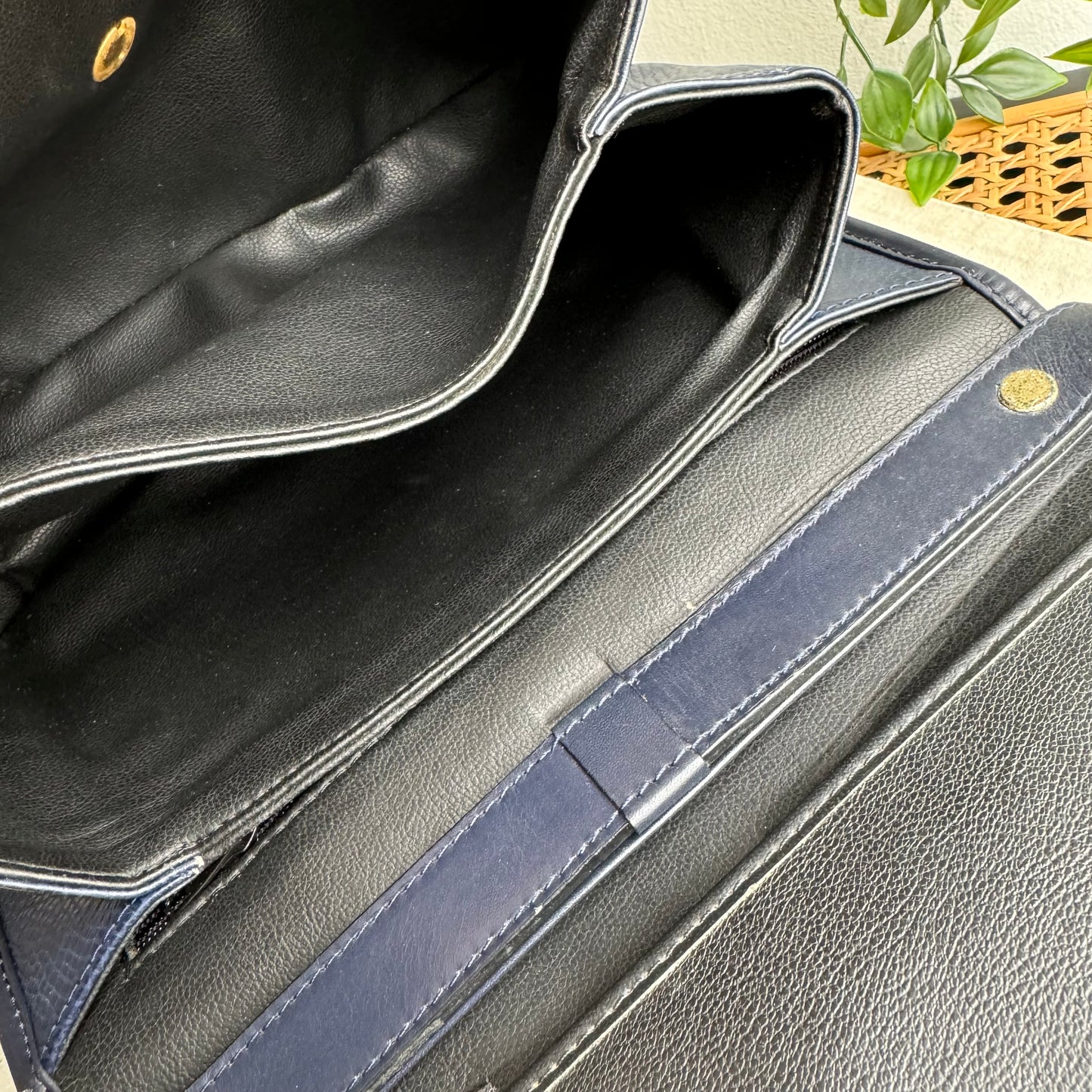 Dior 1980s Navy CD Closure Two Way Bag