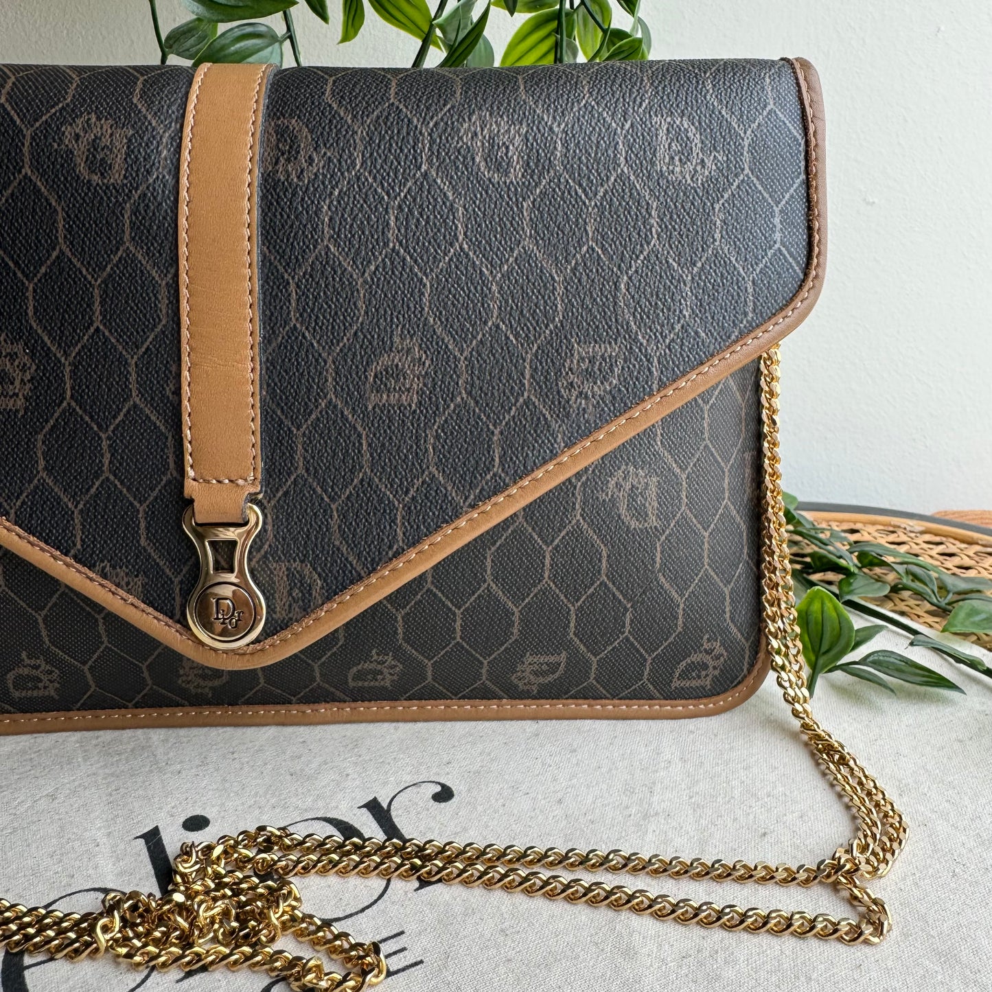Dior 1980s Honeycomb Two Way Chain Strap Bag