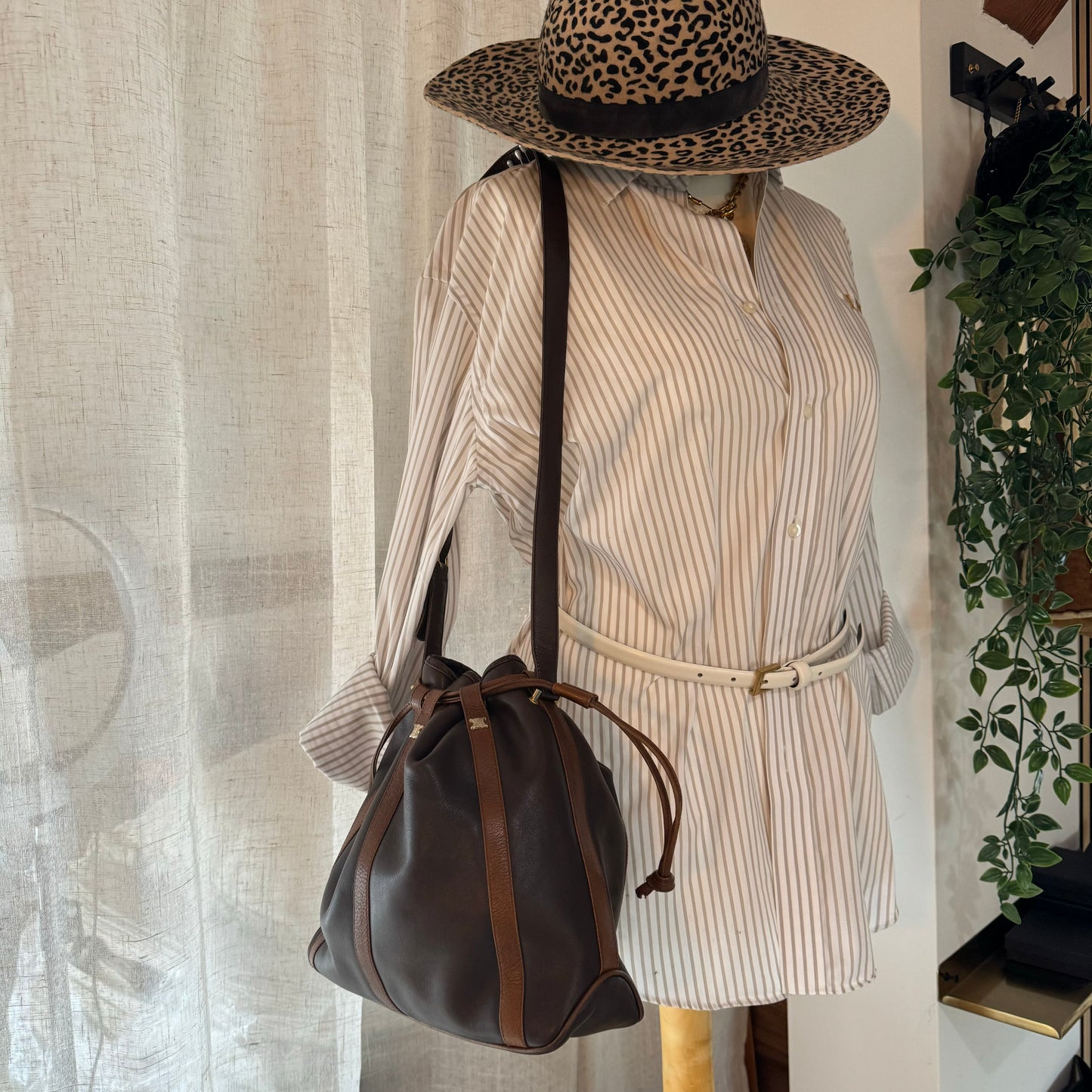 Celine 1980s Triomphe Bucket Bag