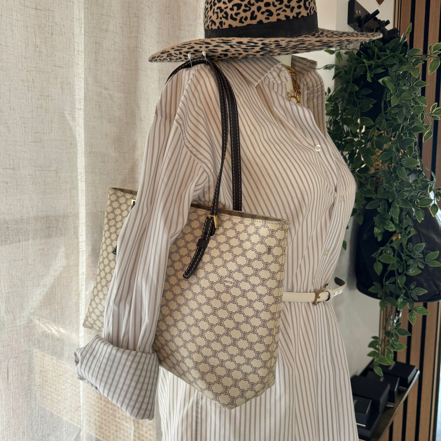 Celine Rare Beige Macadam Tote Bag