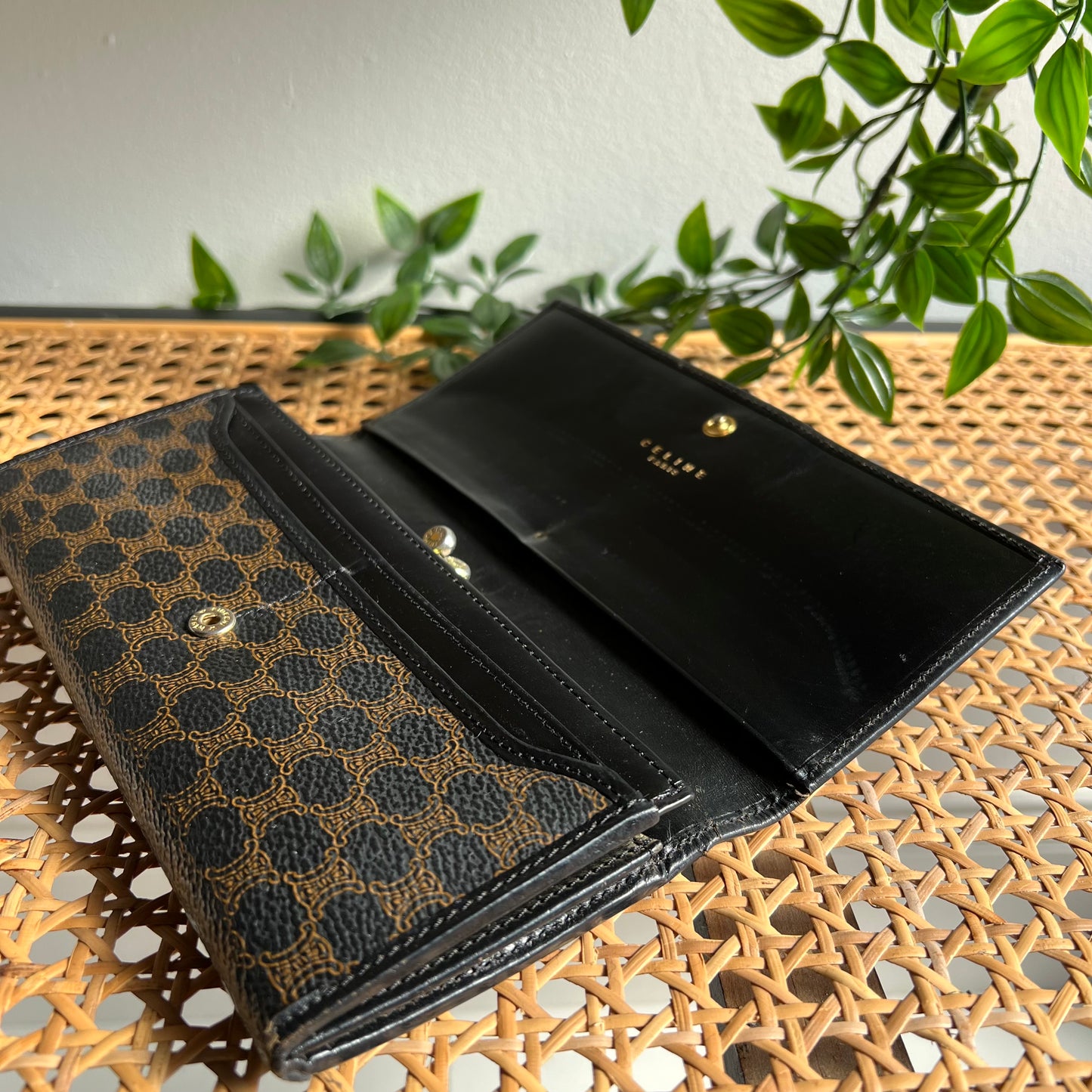 Celine Macadam Print Kiss Lock Purse