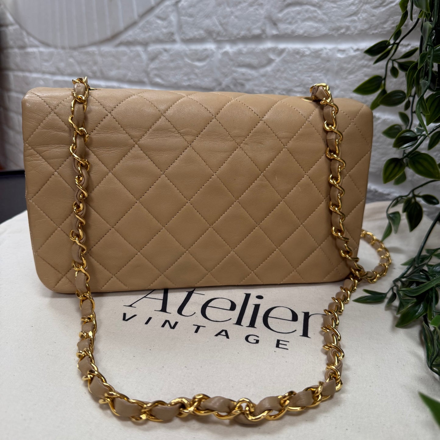 Chanel 1989 Rare Dark Beige Full Flap