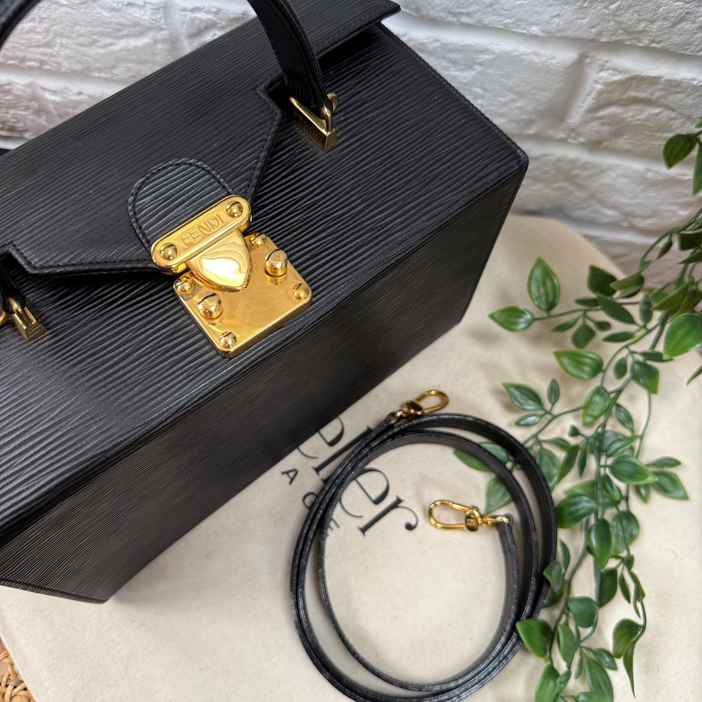 Fendi Rare 1980s Vanity Style two way Box Bag