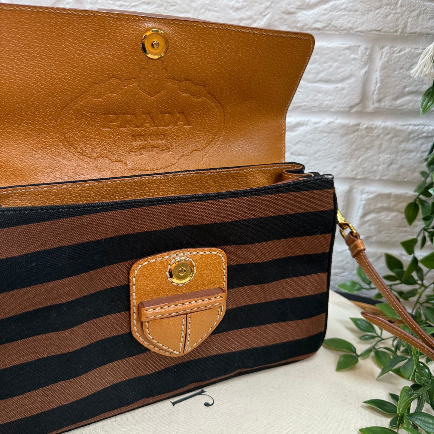 Prada Two Way Canapa Shoulder Bag