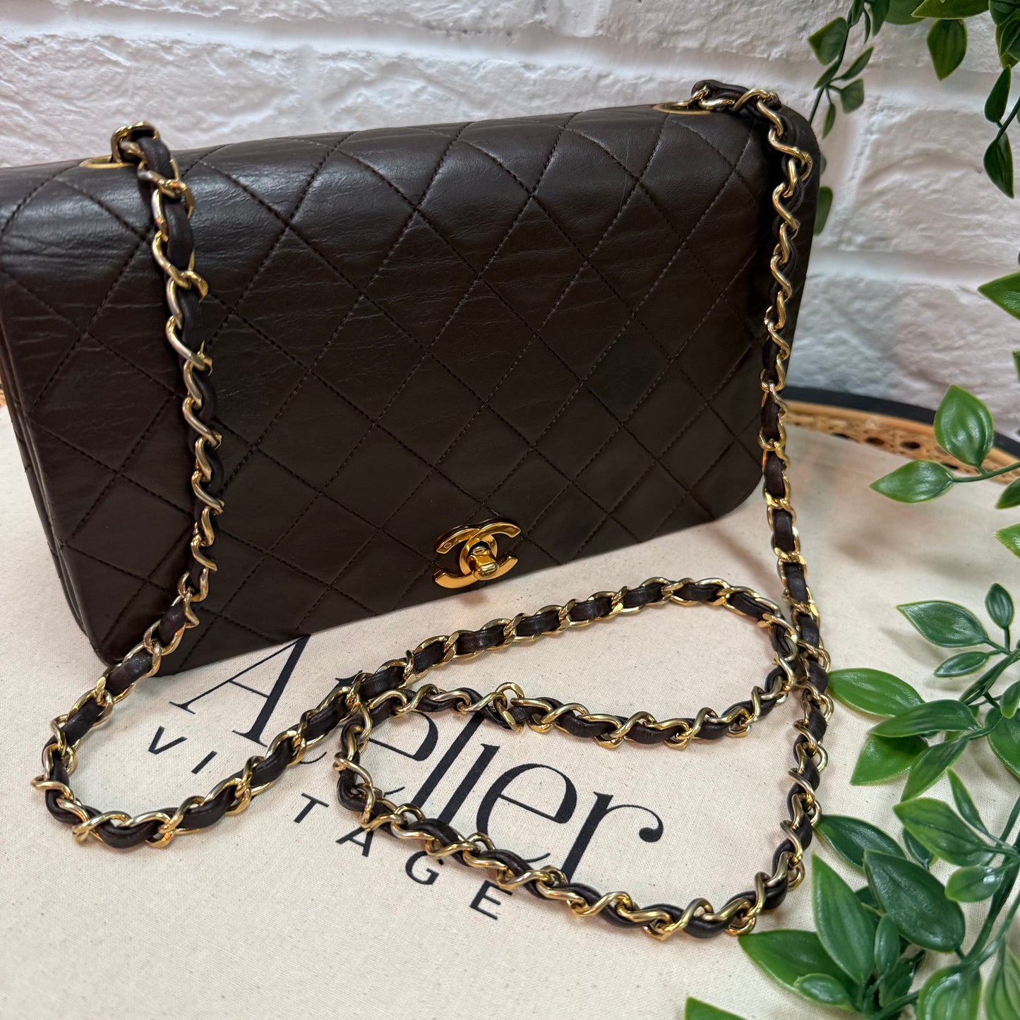 Chanel Rare 1989 Chocolate Brown Classic Medium Rectangle Full Flap