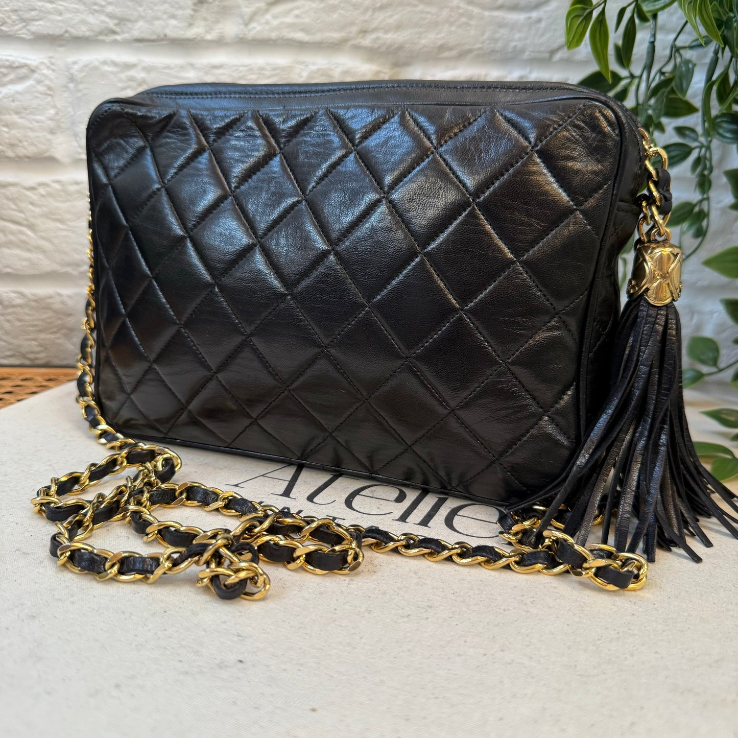 Chanel 1989 CC Quilted Vintage Tassel Camera Bag