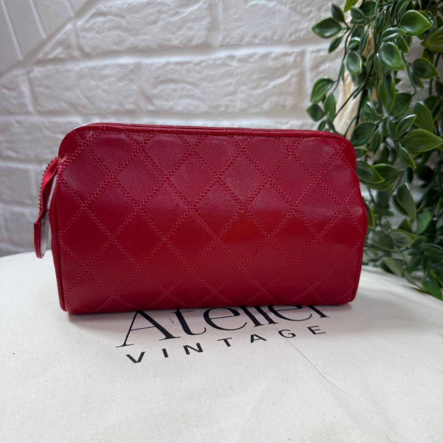 Chanel 1989 Quilted Pouch with CC Charm zip pull