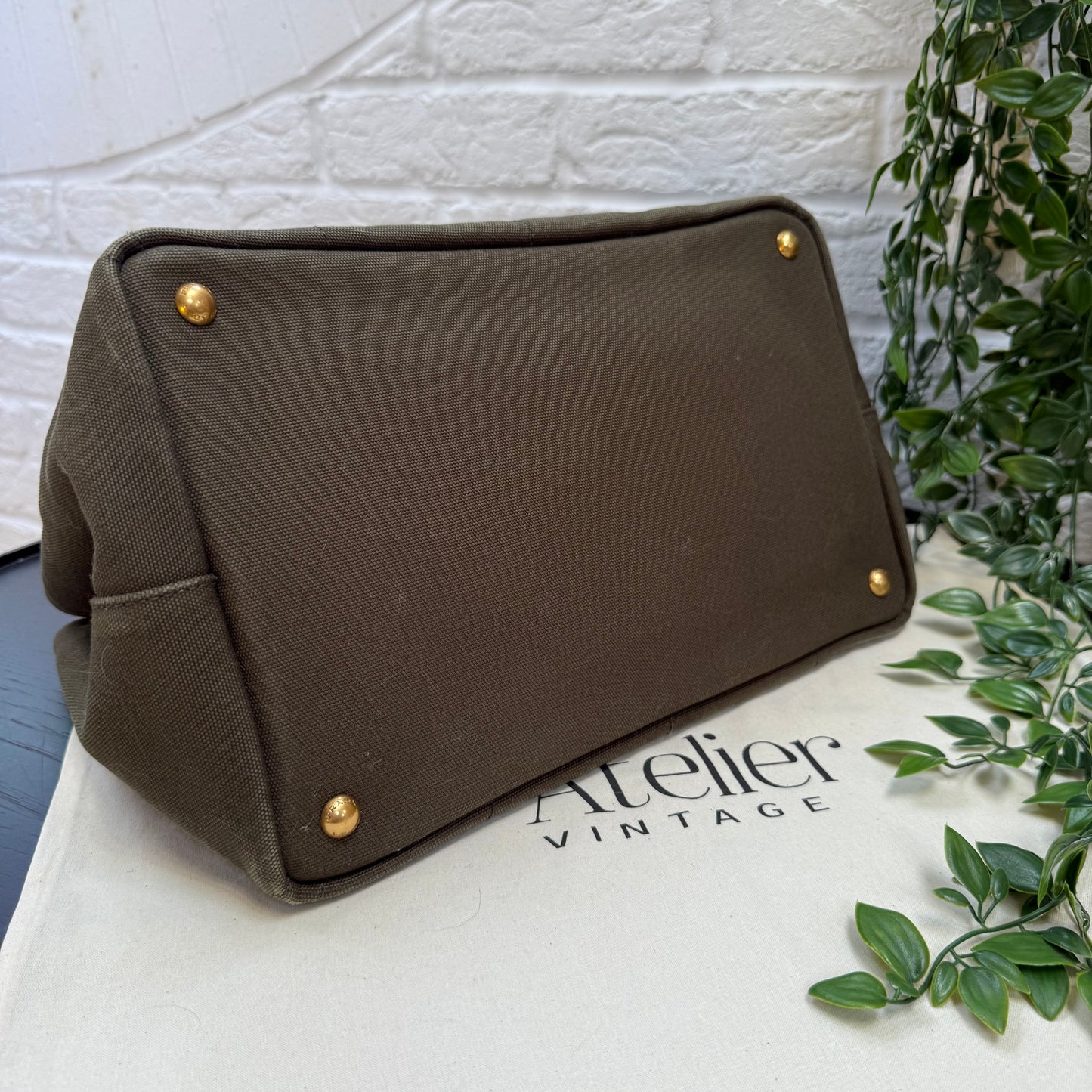 Prada 1990s Prada Canapa Canvas Tote