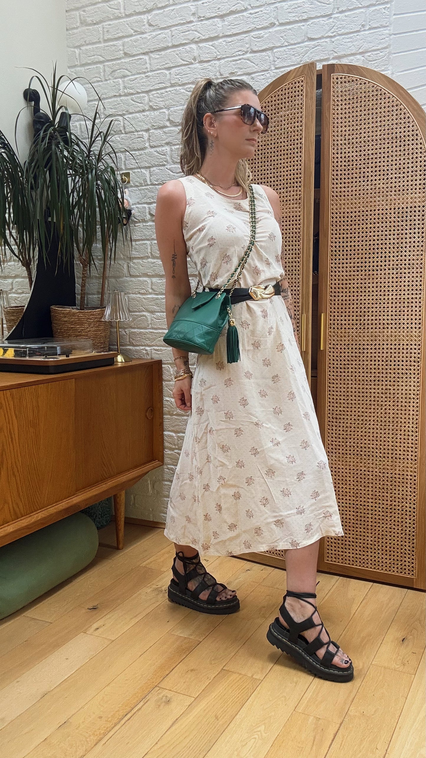 Chanel 1989 Emerald Green Cross Body Envelope Flap tassel bag