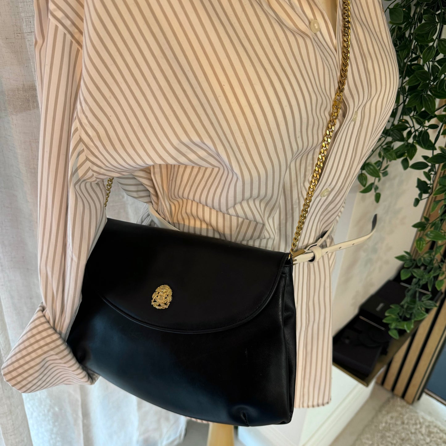 Celine Vintage Triomph Chain Strap Two Way Bag