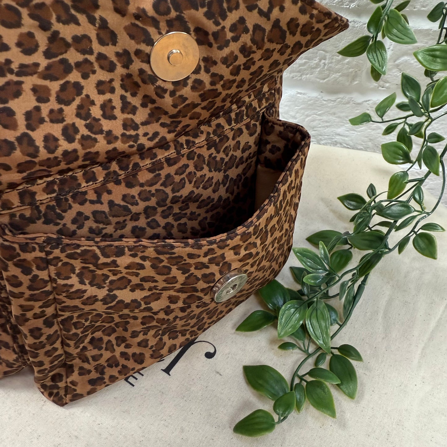 Bottega Veneta 1980s Leopard Print Back Pack