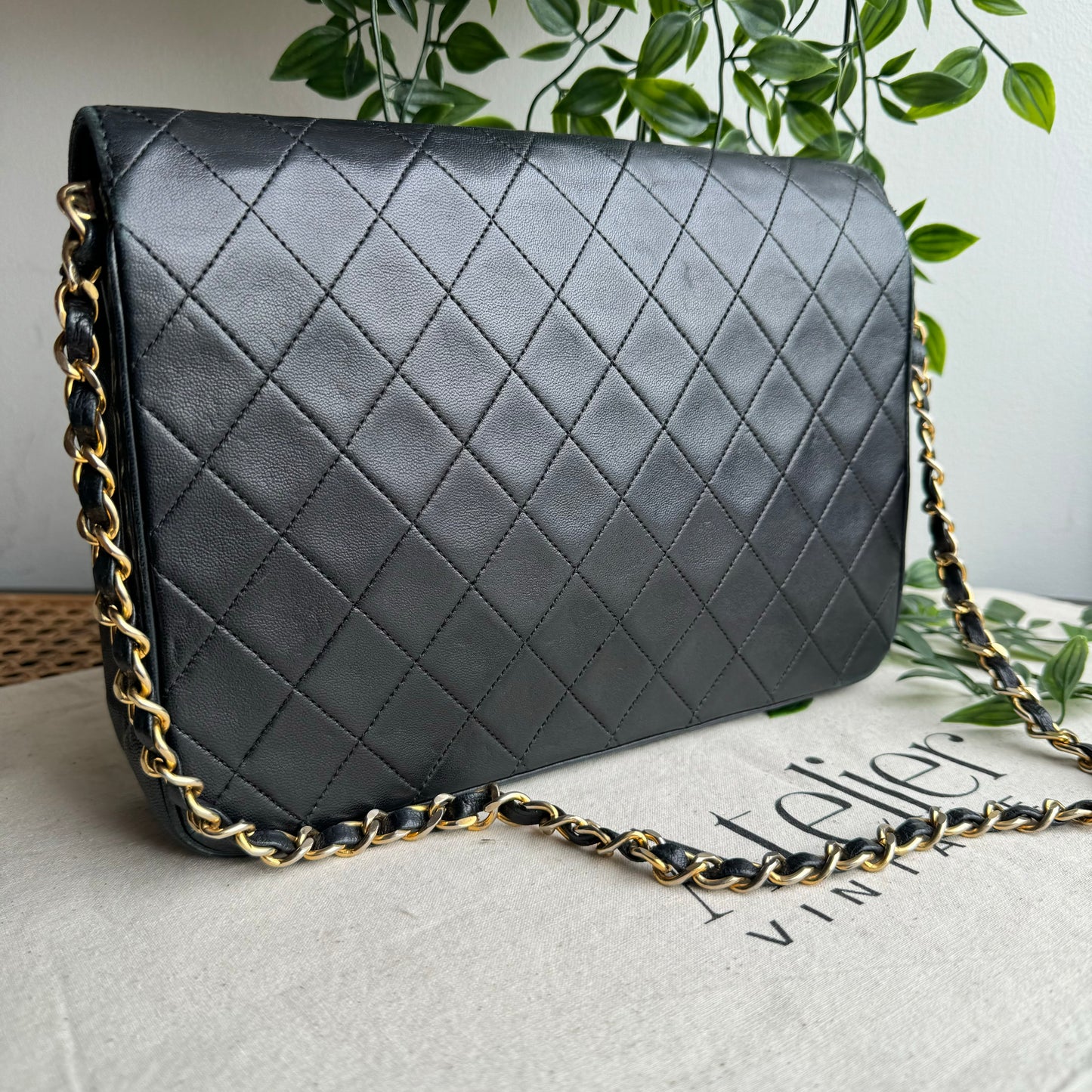 Chanel 1980s CC Turnlock Single Flap