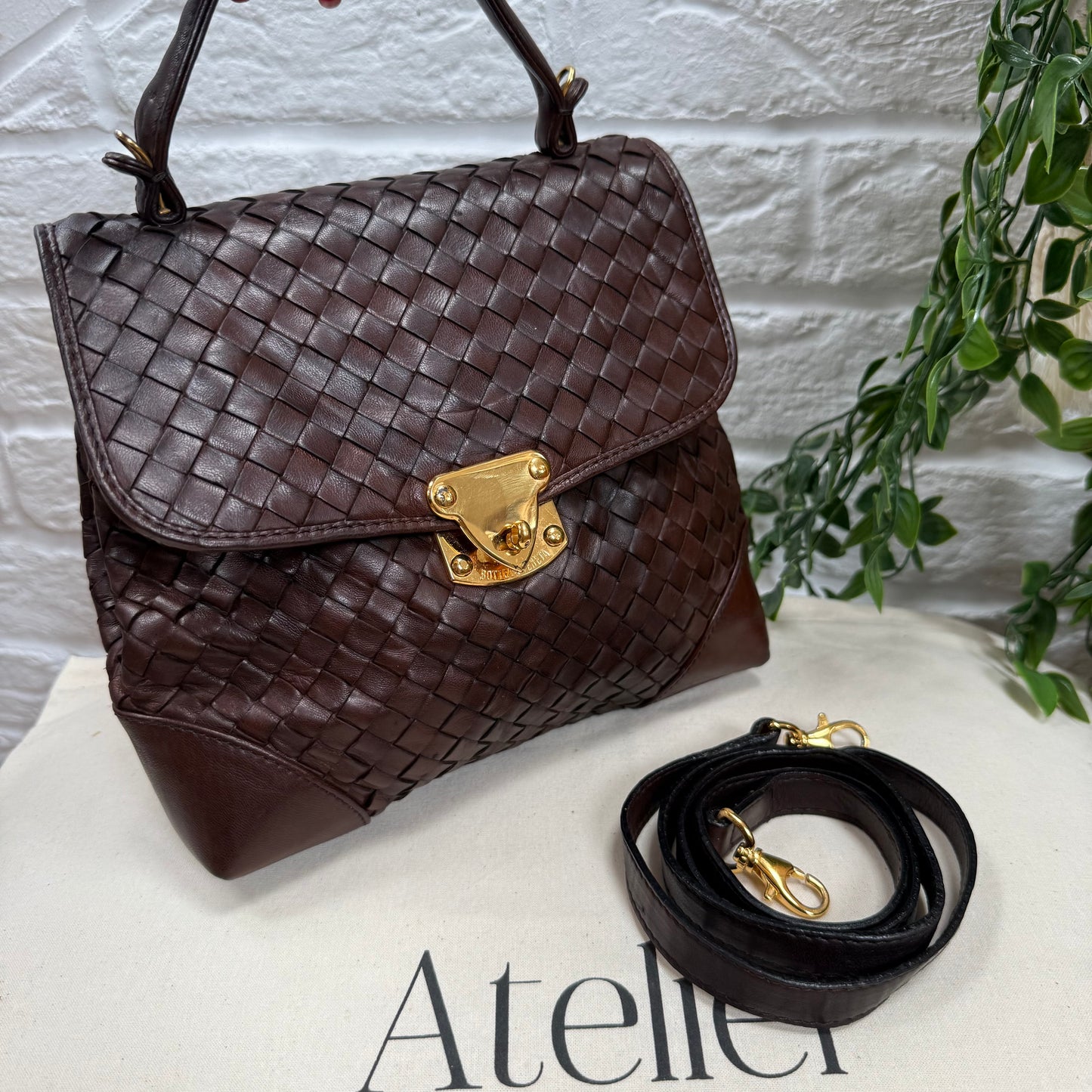 Bottega Veneta Chocolate Brown Two Way Cross Body