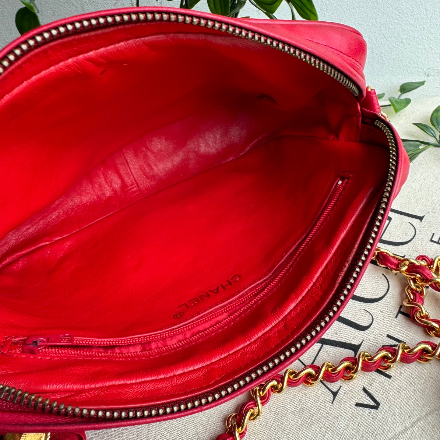 Chanel 1986 Red Vintage Tassel Camera Bag