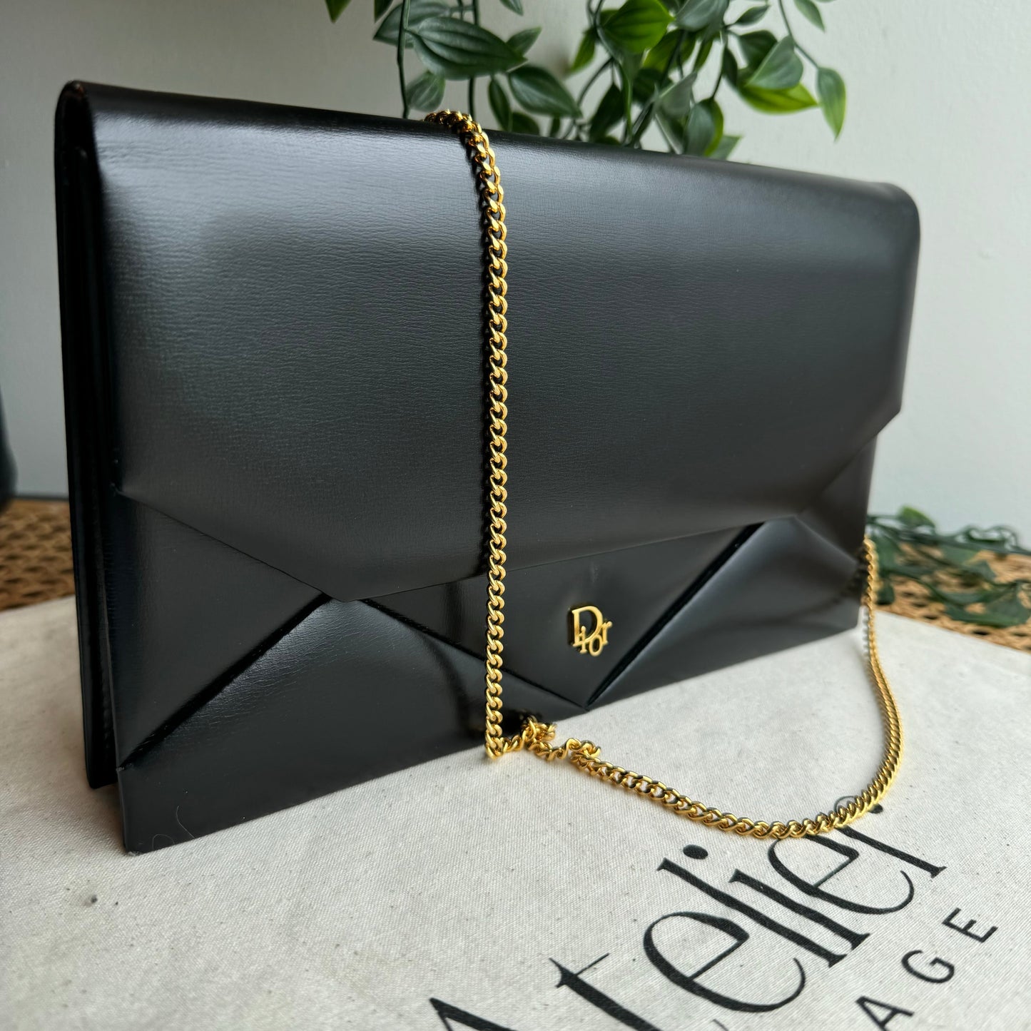 Dior 1980s Quilted Two Way Chain Strap Bag with Box