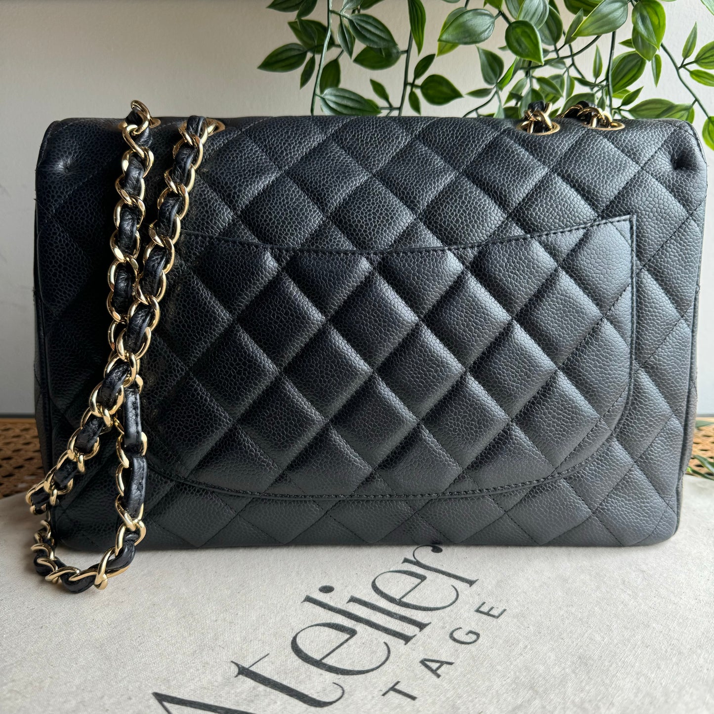 Chanel 2009 Caviar Leather Classic Single Flap Jumbo