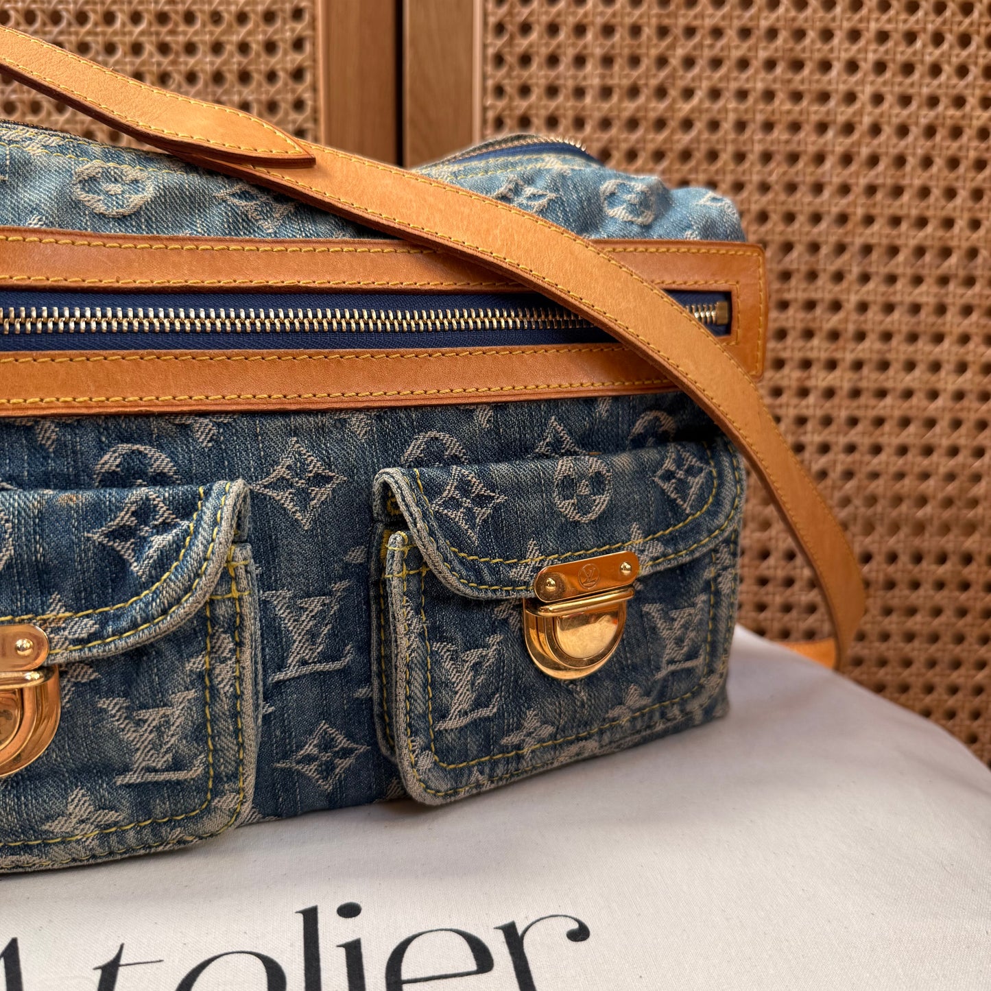 Louis Vuitton 2006 Monogram Denim Cross Body Baggy PM