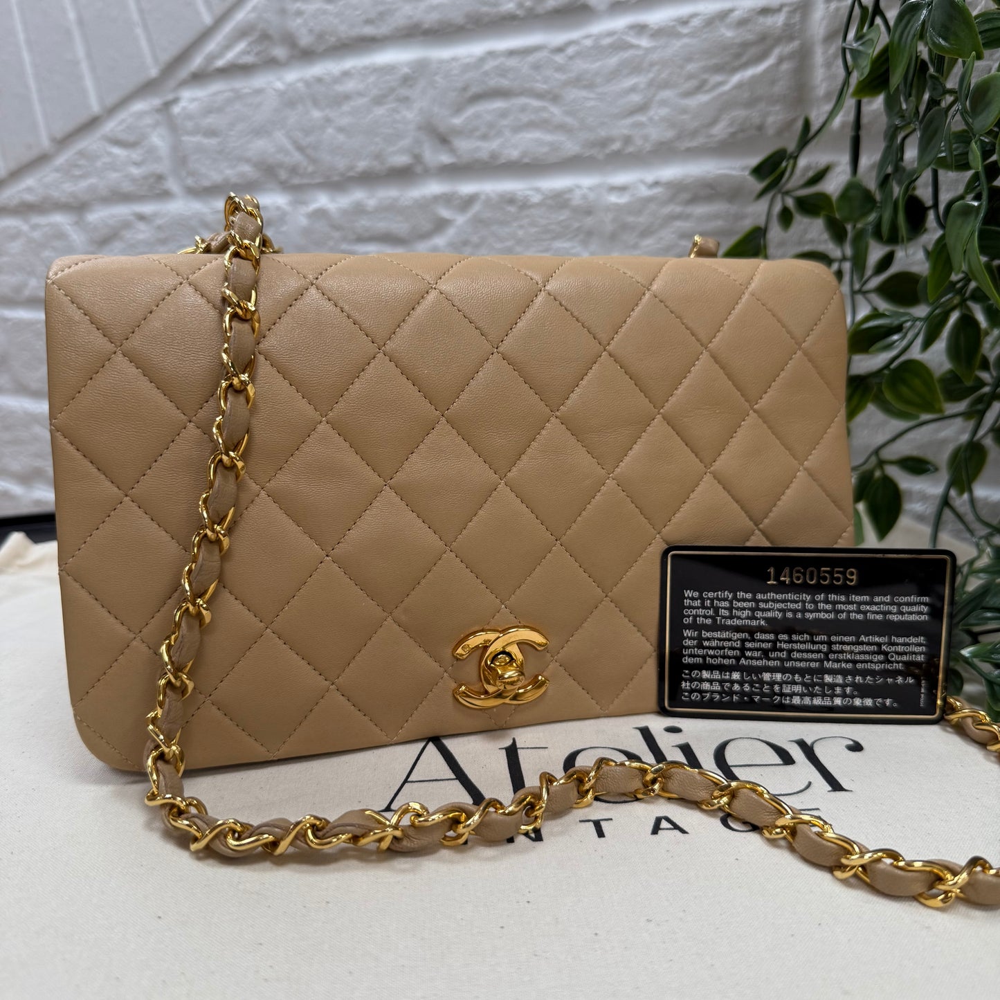 Chanel 1989 Rare Dark Beige Full Flap