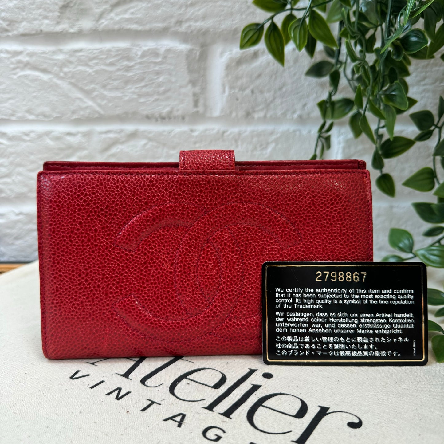 Chanel 1991 Caviar Leather Kiss Lock Purse