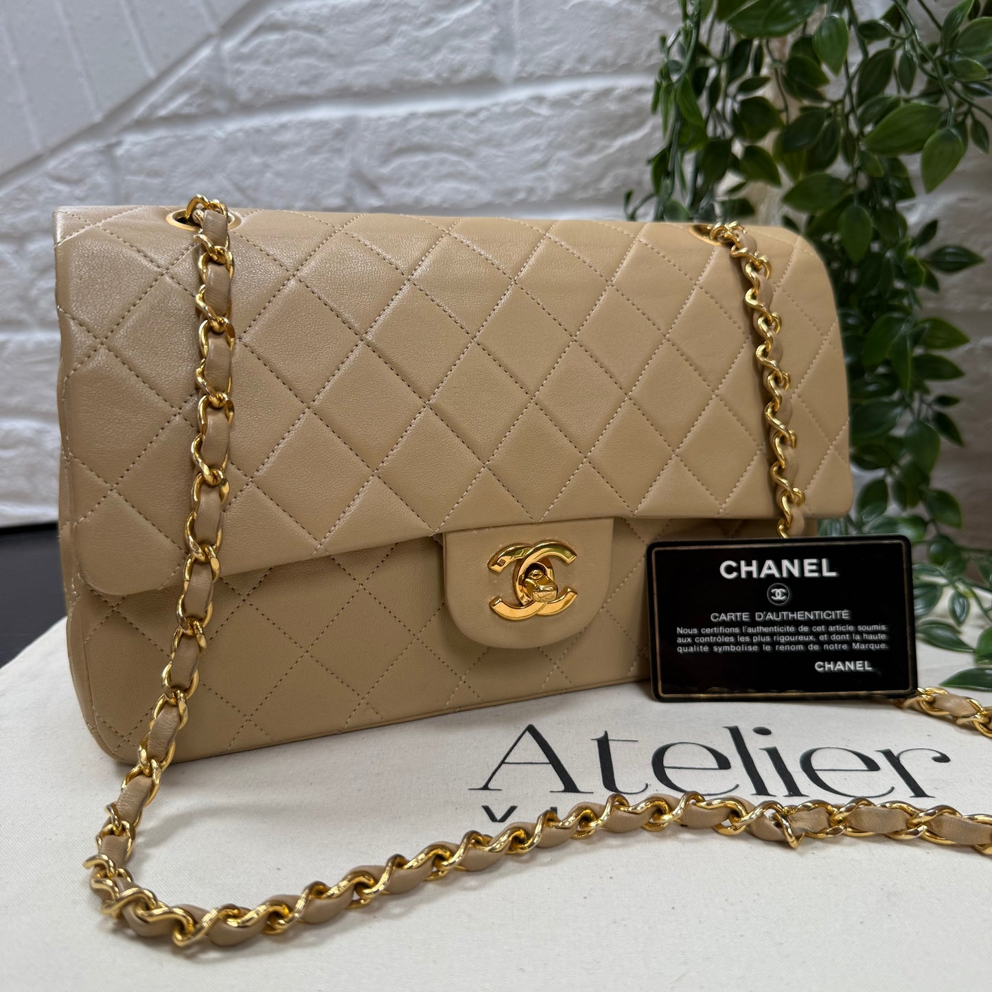 Chanel Rare 1989 Dark Beige Classic Double Flap Medium