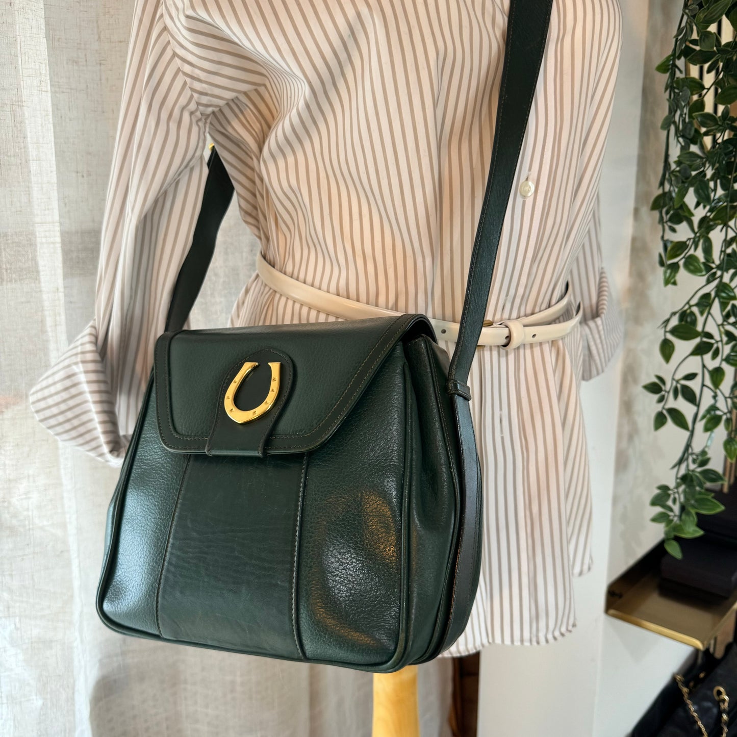 Gucci 1980s Emerald Horse Shoe Cross Body