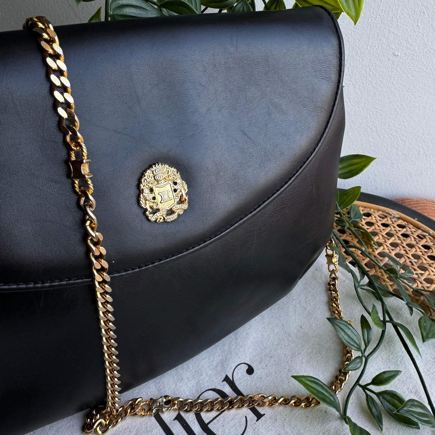Celine Vintage Triomph Chain Strap Two Way Bag