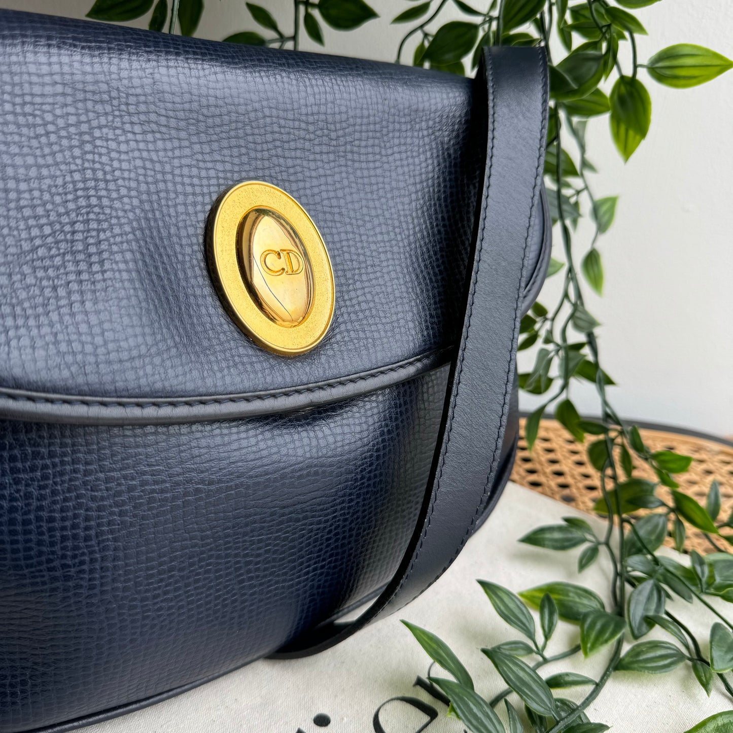 Dior 1980s Navy CD Closure Two Way Bag