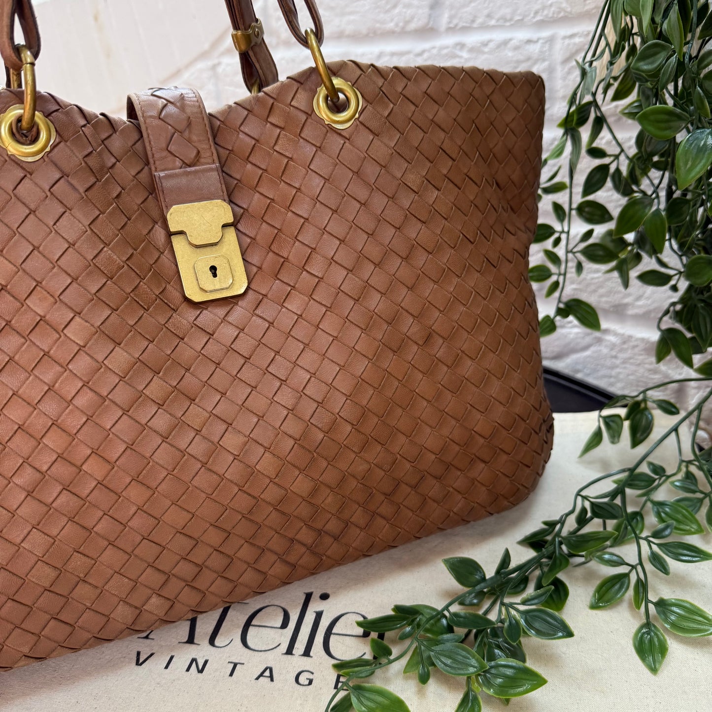 Bottega Veneta 1990s Tan Intrecciato Tote