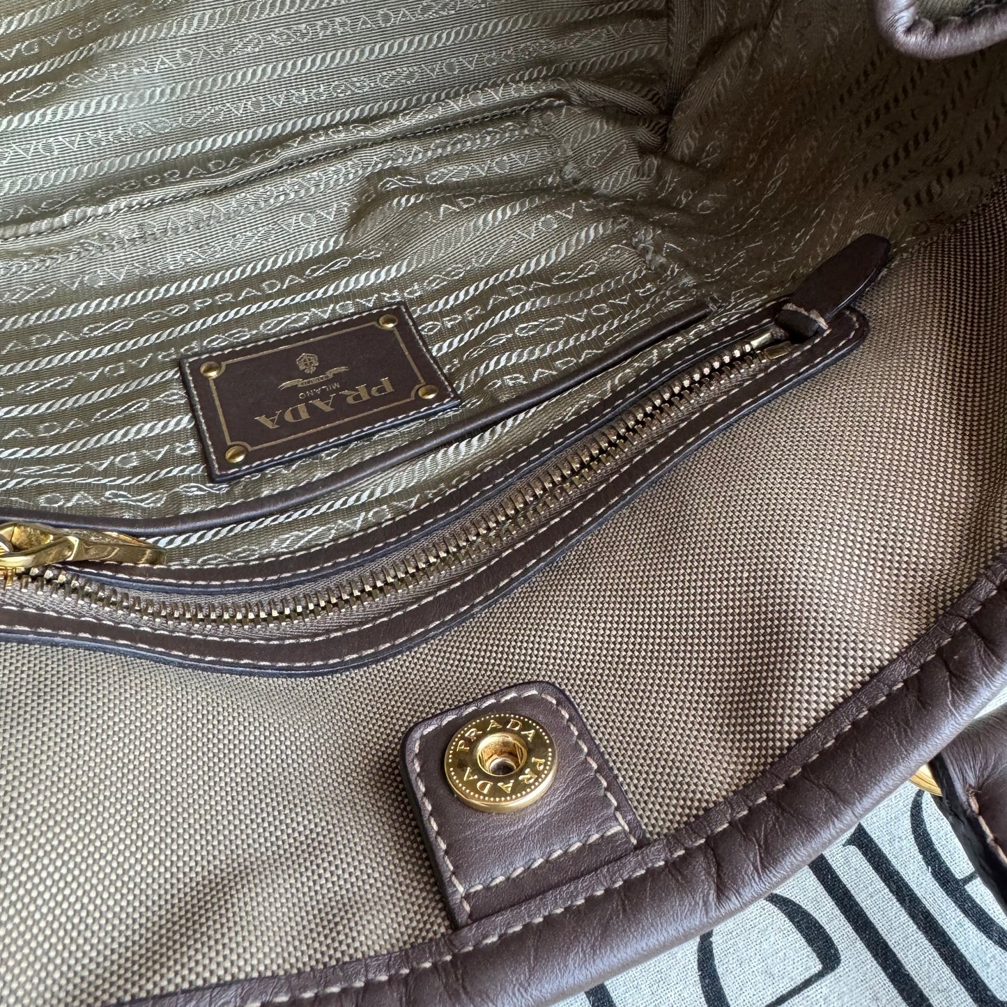Prada Vintage Canvas Two Way Tote